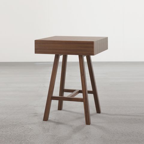 Trapeze square side table in walnut