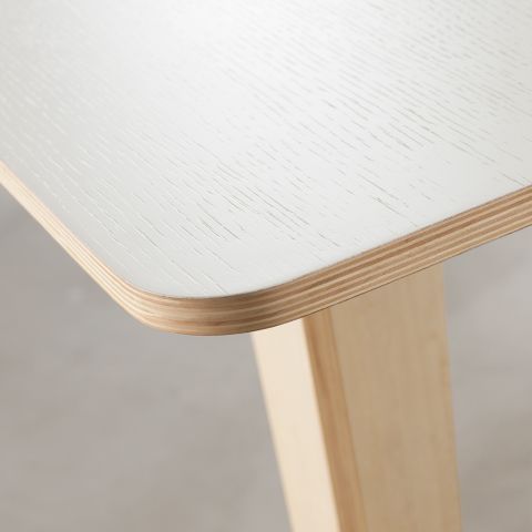 Victor dining table in ply + white