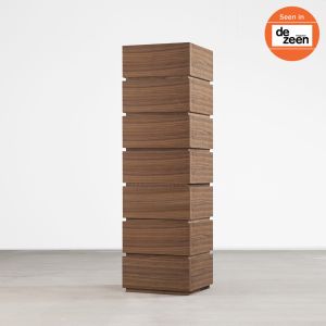 Pallet tall drawer system in walnut